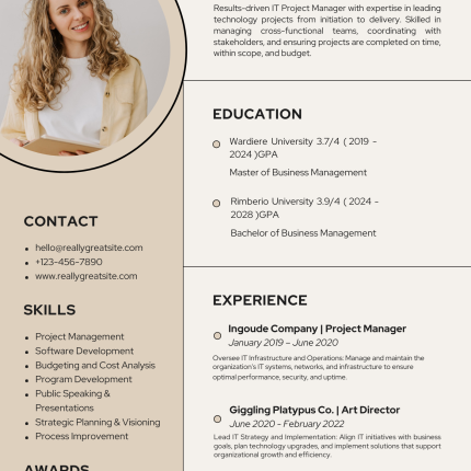 Beige Minimalist CV Template