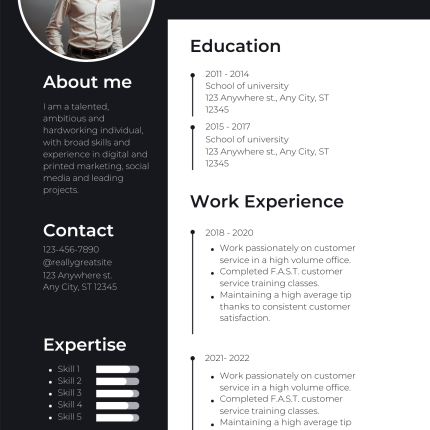 Black & White CV Template