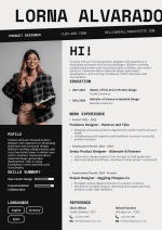 Black and White Modern CV Template