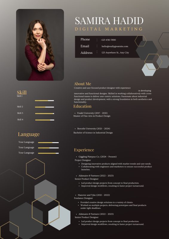 Black Gradient Professional CV Template