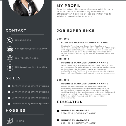 Black White CV Template