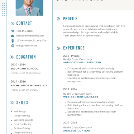 Blue And White Minimalist CV Template
