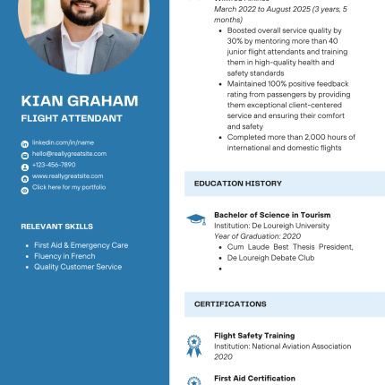 Blue Light CV Template