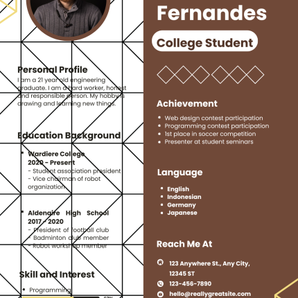 Brown White Modern CV Template