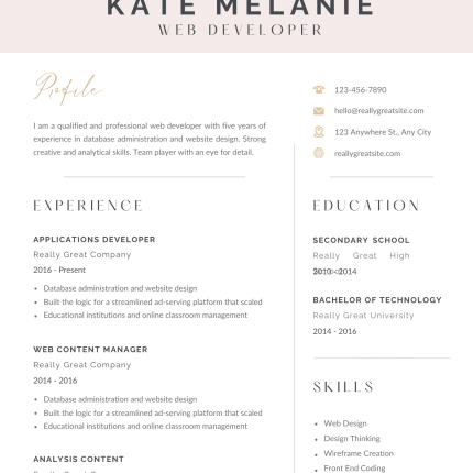 Minimalist Clean CV Template