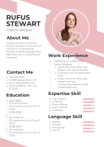 Pink Minimalist CV Template