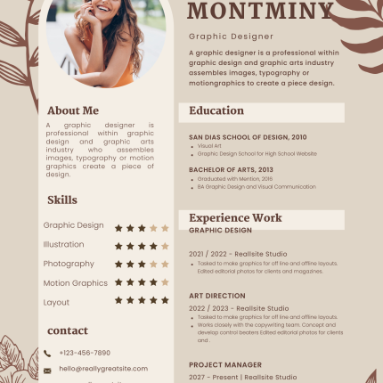 Brown Modern CV Template