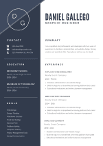 White and Blue Professional CV Template