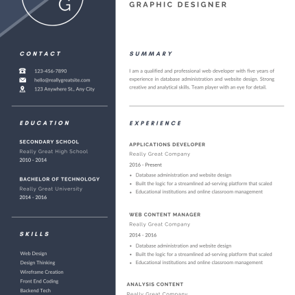 White and Blue Professional CV Template