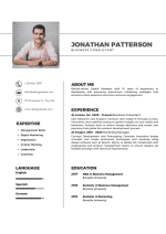 White and Dark Grey CV Template