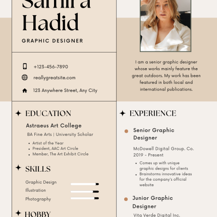 Brown and Cream CV Template