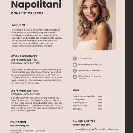 Brown Content CV Template