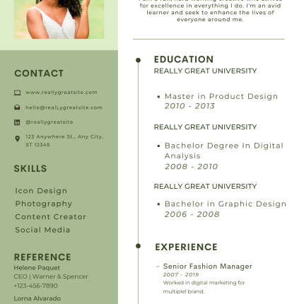 Green Modern CV Template