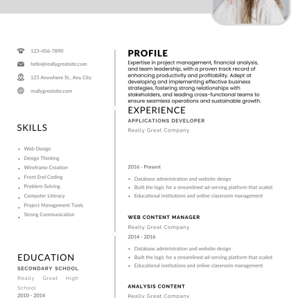 Grey & White CV Template