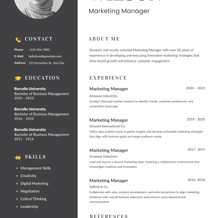 Minimalist Modern CV Template
