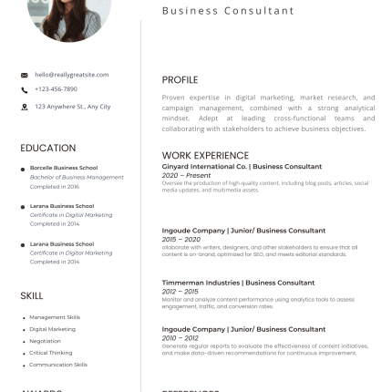 Modern Minimalist CV Template