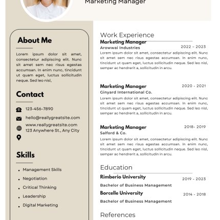 Beige and Khaki CV Template