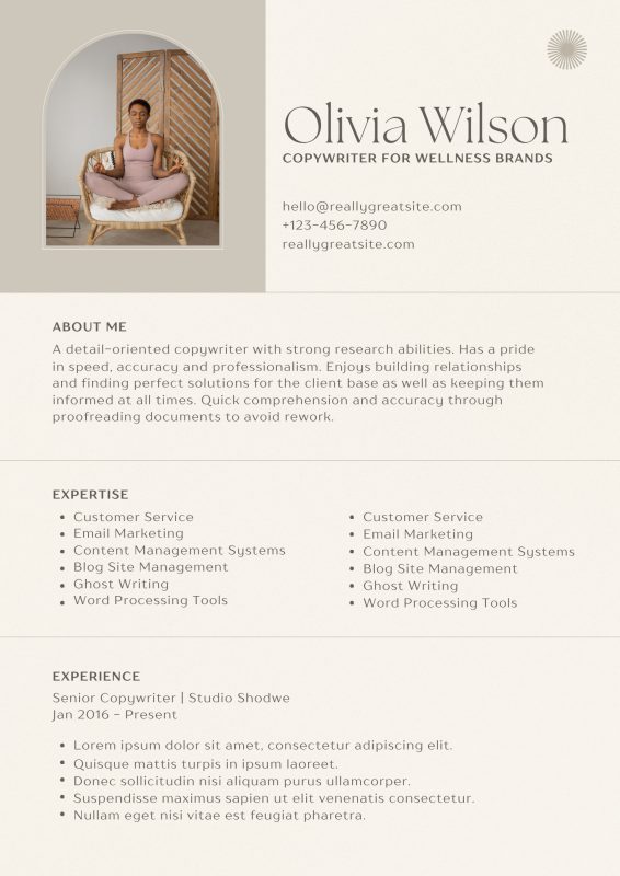 Beige Neutral Minimalist CV Template