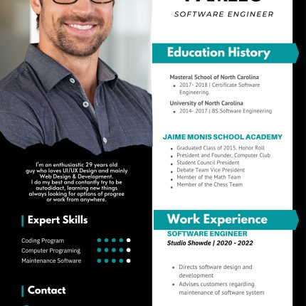 Black Tosca Modern CV Template