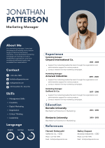 Blue and White Modern CV Template