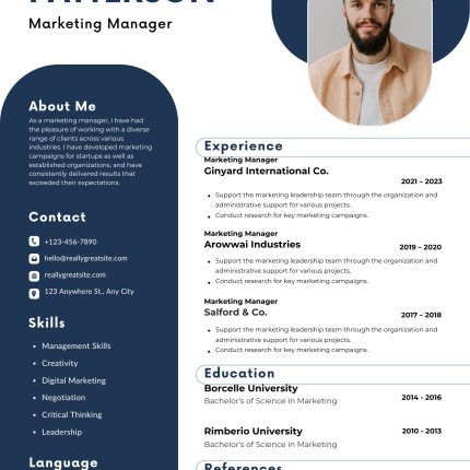 Blue and White Modern CV Template