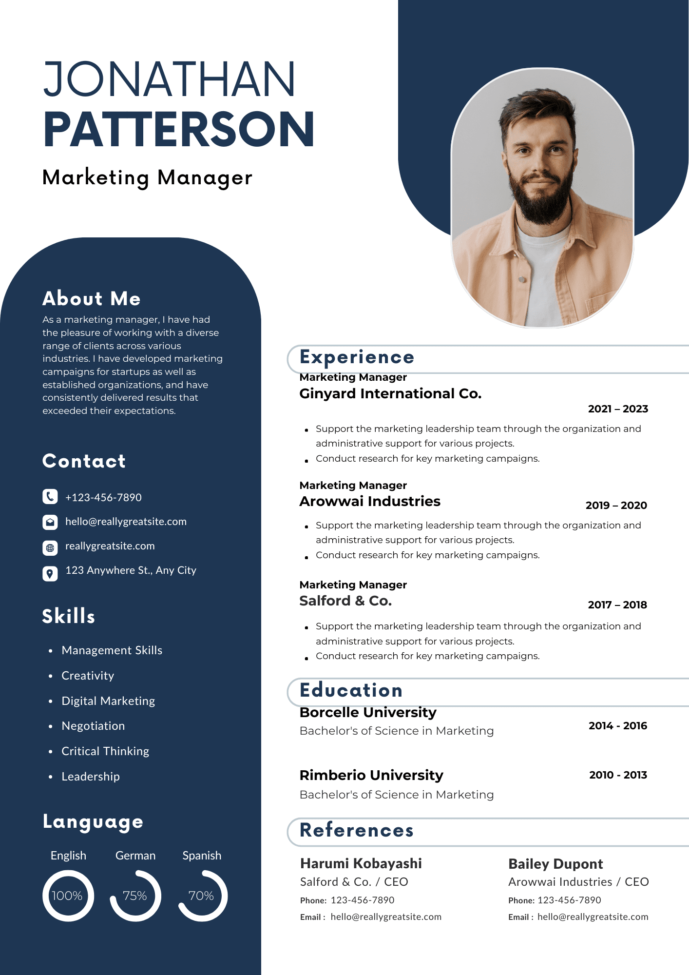 Blue and White Modern Professional Resume.pdf Blue and White Modern CV Template