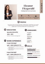 White And Brown Modern CV Template
