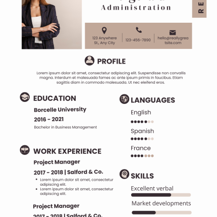 White And Brown Modern CV Template