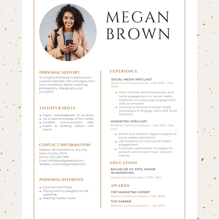 White Beige CV Template