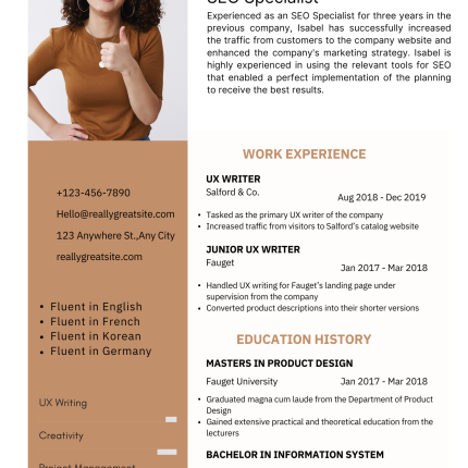 White Beige Minimalist CV Template