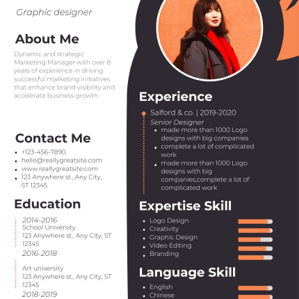 Orange Professional CV Template